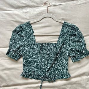 Cropped Floral Blouse